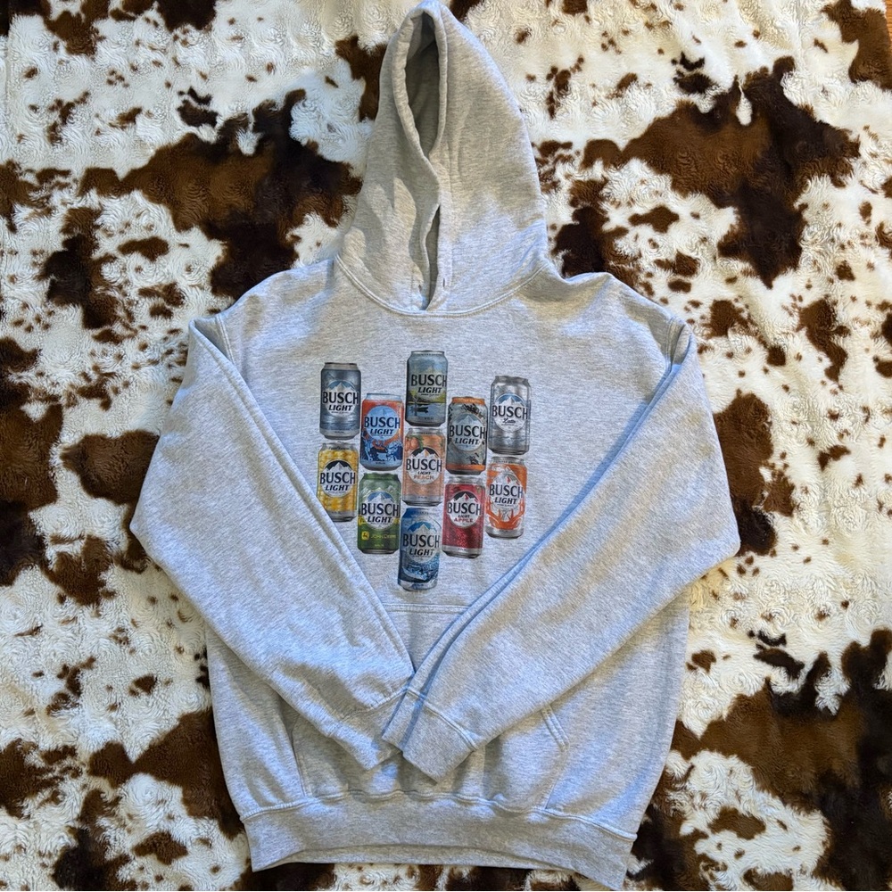 Gildan Gray Hoodie with Colorful Can Design
